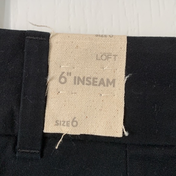 LOFT Black 100% Cotton 6” Inseam Shorts Size 6 New With Tag - Picture 14 of 16